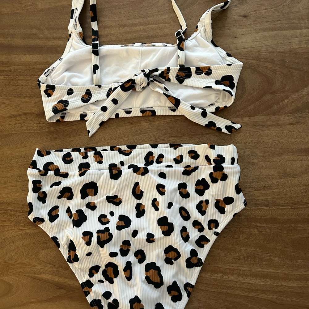 Xhilaration Leopard Print Bikini Set Ribbed Texture. - Picture 5 of 6